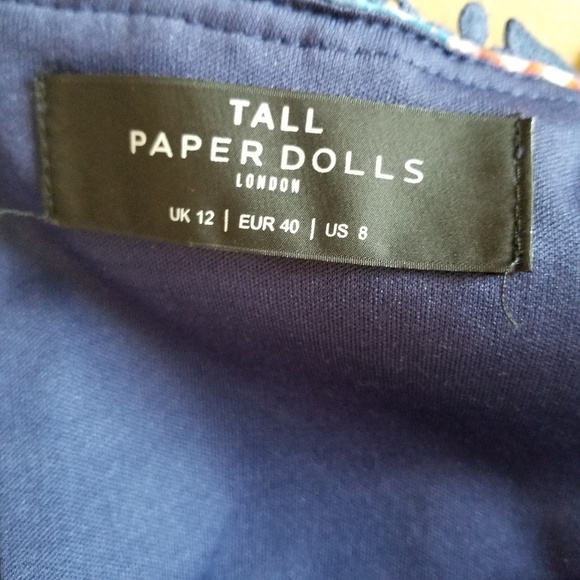 Paper Dolls Tall Blue Tulip Bardot Pencil Dress, 8 - Picture 7 of 7